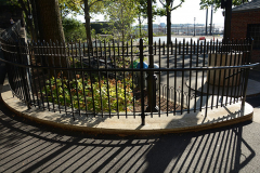 steel bar fence - squibb park brooklyn